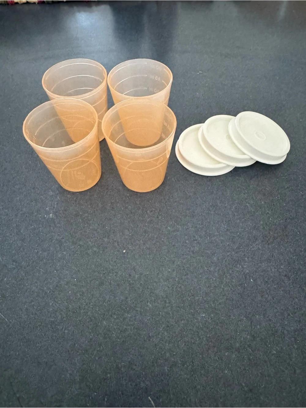 Tupperware Orange Dressing cups